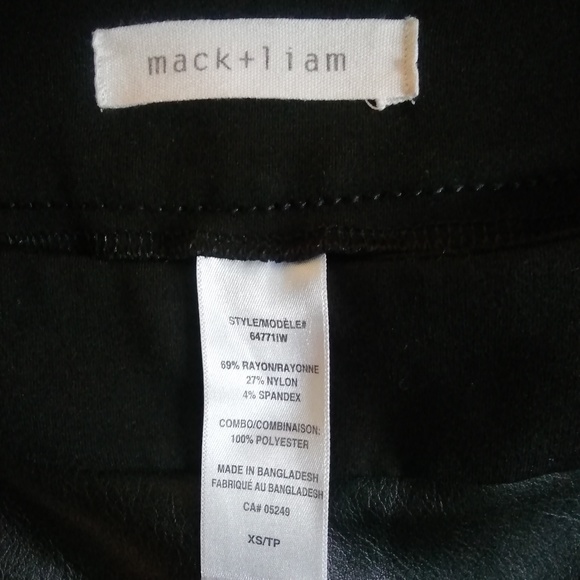 mack + liam faux leather front leggings size xs - Picture 2 of 5